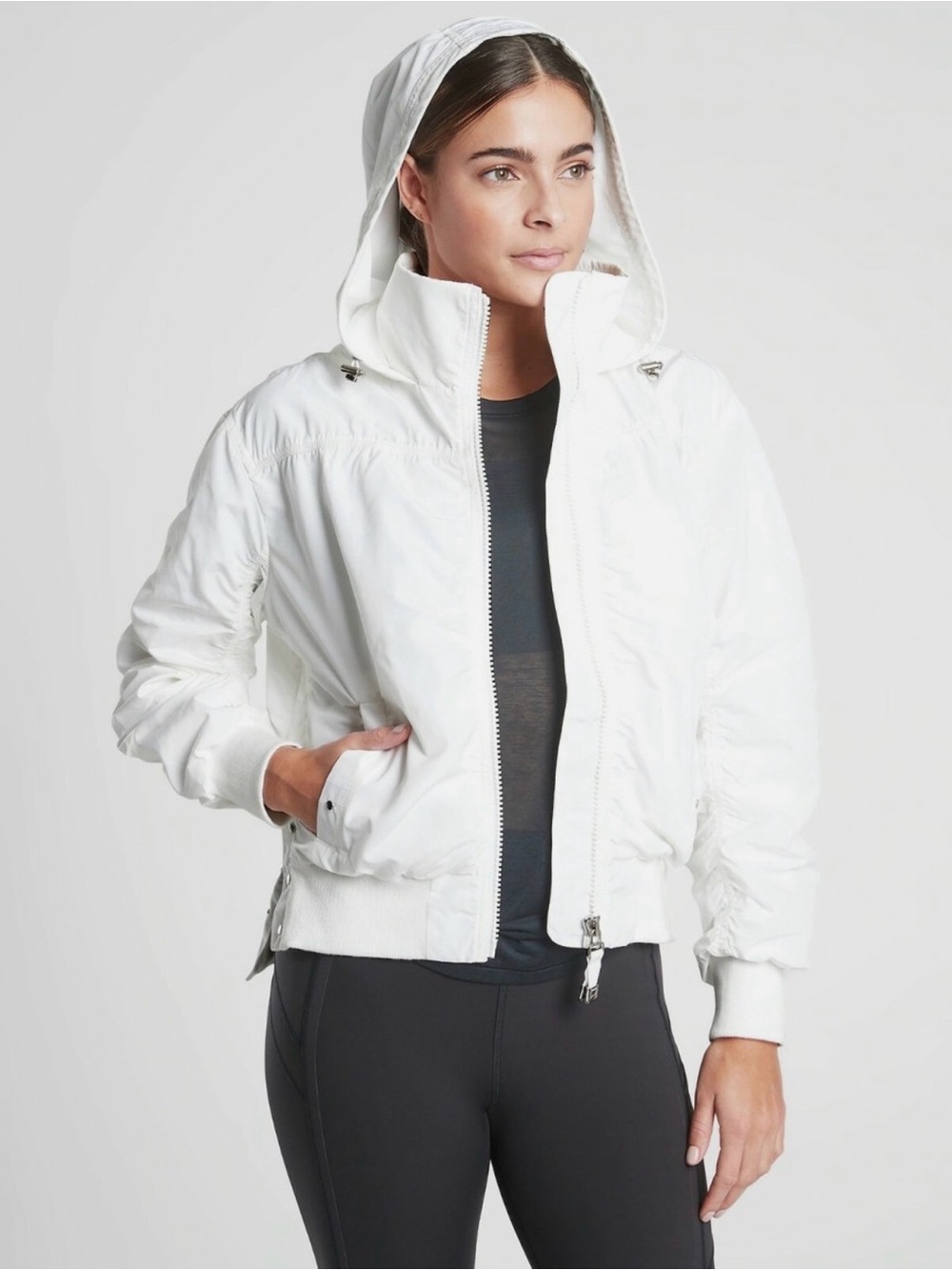 Athleta Lightweight Bomber Jacket with High Collar